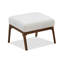 Repose-pieds Cue en cuir brun clair noyer foncé-137769787
