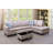 Milk tea Latte L shaped Upholstered Sectional Right Hand Facing Sofa-1528123031-1528126566
