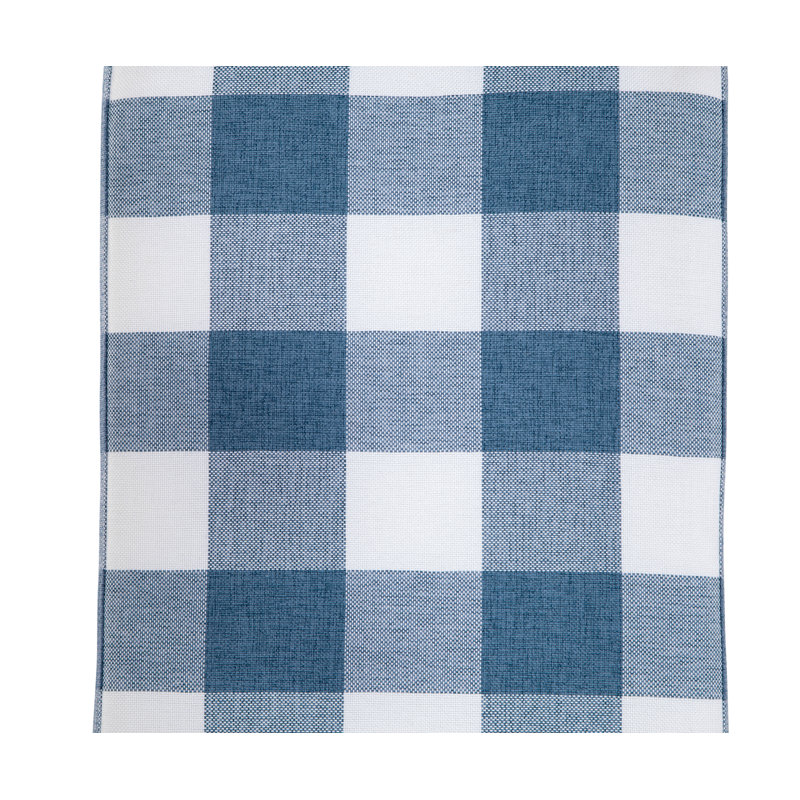 Claire Upholstered Flip Top Storage Bench with Arms, Spa Blue/White Buffalo Check