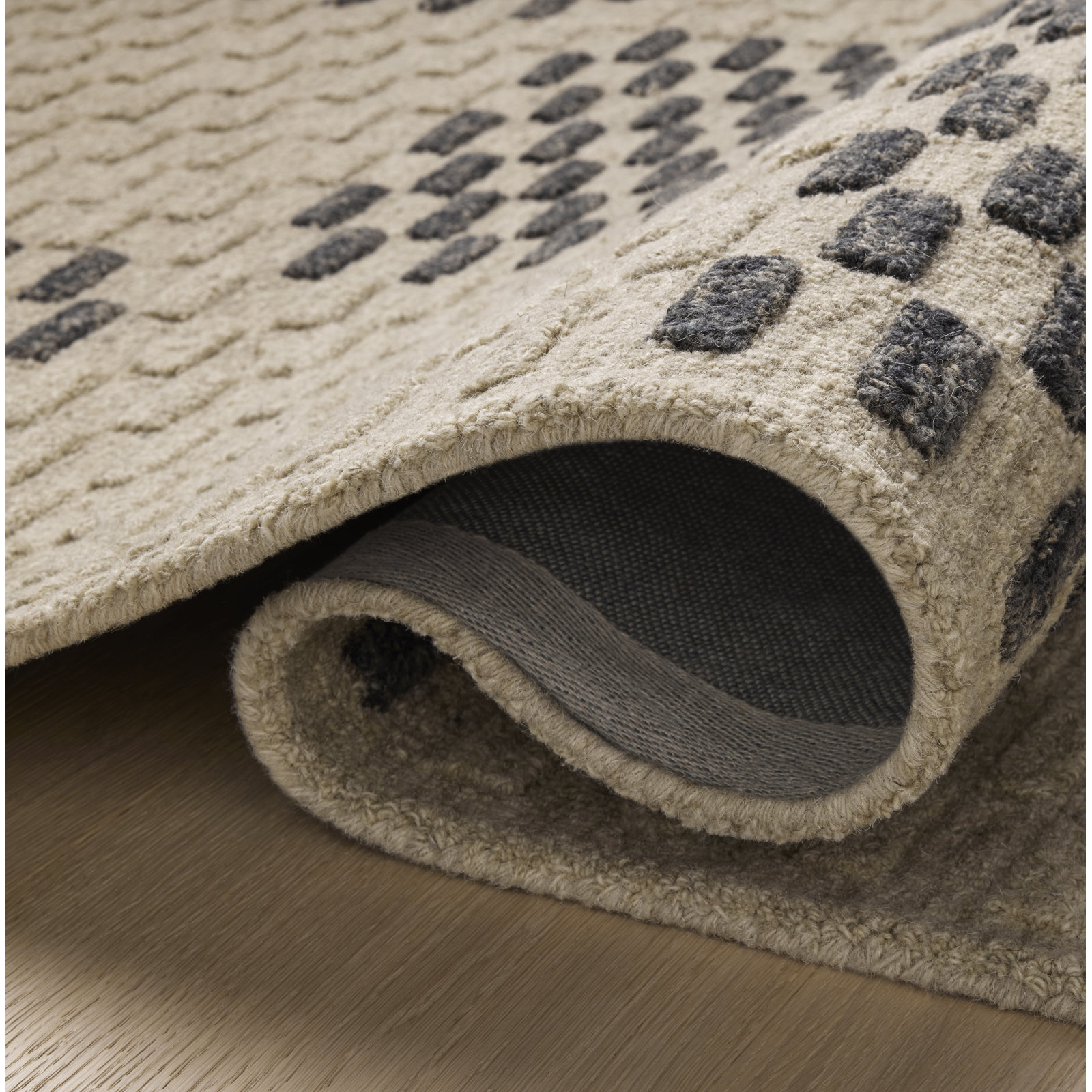 Chris Loves Julia x Loloi Bradley Beige / Midnight Area Rug, Runner 3' x 7'