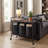 Modern Laundry Hamper With, Storage End Table With Black Metal Frame, Removable Fabric Basket, Lockable Swivel Wheels,31" X 13" X 29" For Bathroom, Bedroom Balcony Laundry Room