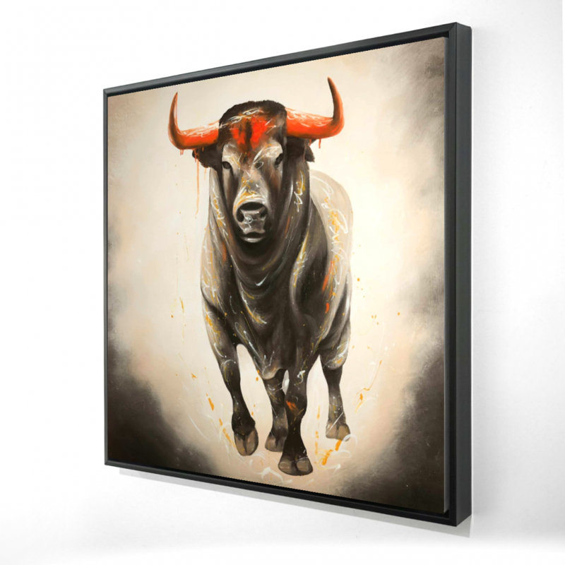 " Fierce Bull ", 24" H x 24" W