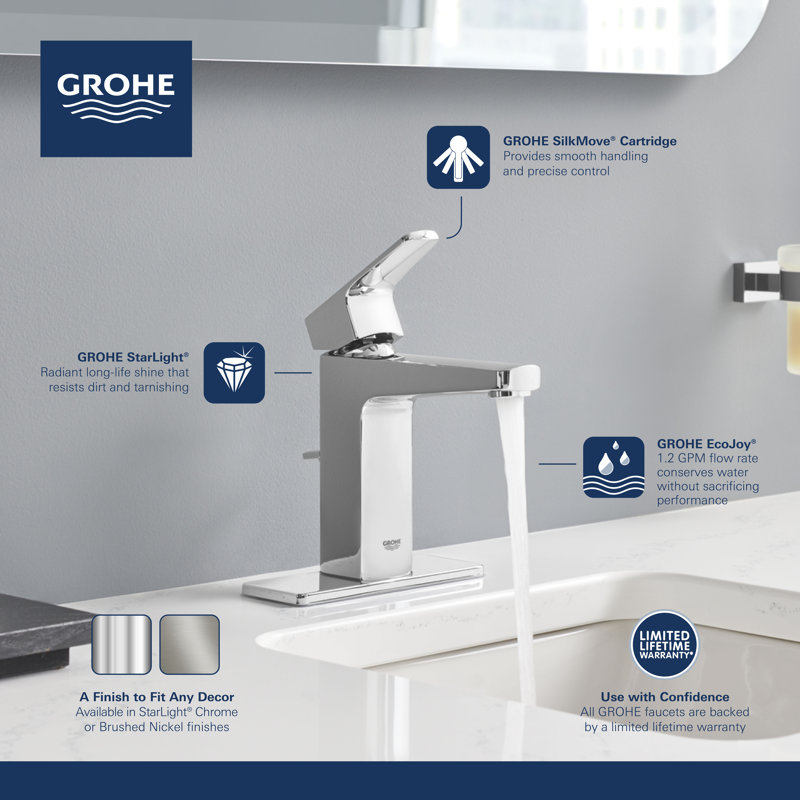 Tallinn Single Hole Bathroom Faucet, StarLight Chrome