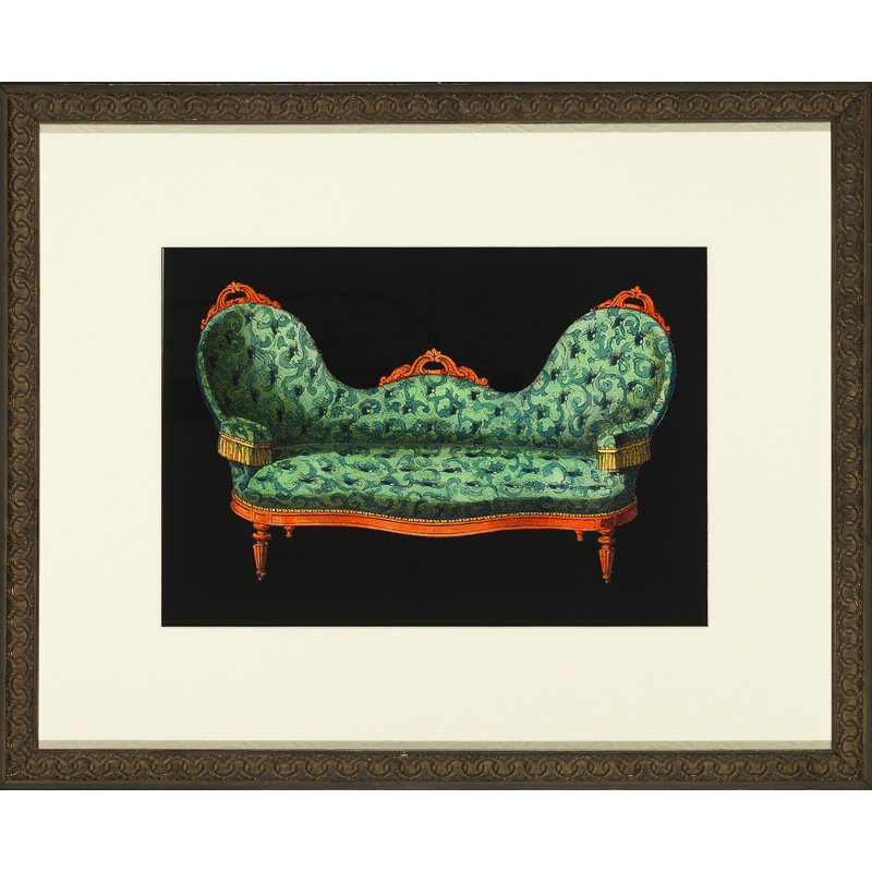 «Vintage Green Couch», impression encadrée