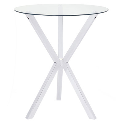 Fraser Chrome 35-inch Glass Top Bar Table