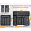 Silverware Organiser - Grand organisateur de tiroir de cuisine extensible avec 2 blocs à couteaux amovibles, séparateurs de tiroir à couverts pour couverts (6 à 9 fentes) (noir)