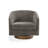 Applewold Upholstered Tan Chenille Swivel Barrel Chair with Solid Wood Base-367056896