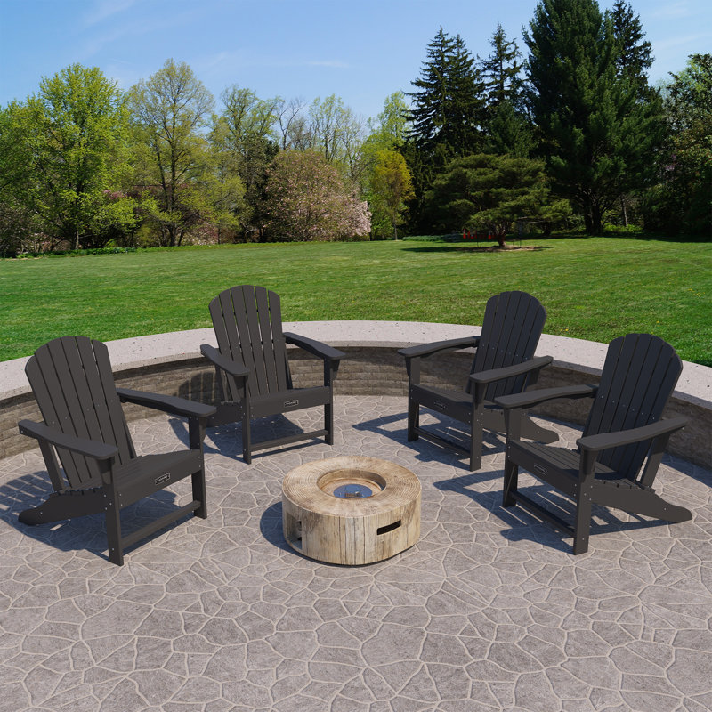 Chaise Adirondack pliante en PEHD pour l'extérieur, Noir