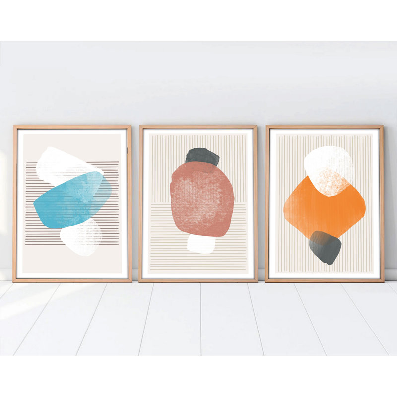Élégantes peintures décoratives en panneau de fibres à densité moyenne (3 pièces), 13,8 x 19,7 pouces | 100% panneau de fibres à densité moyenne avec une épaisseur de 3 mm, cadres en bois massif avec une épaisseur de 1,0 pouce | Parfait pour le salon, la chambre à coucher et le bureau, design élégant et moderne