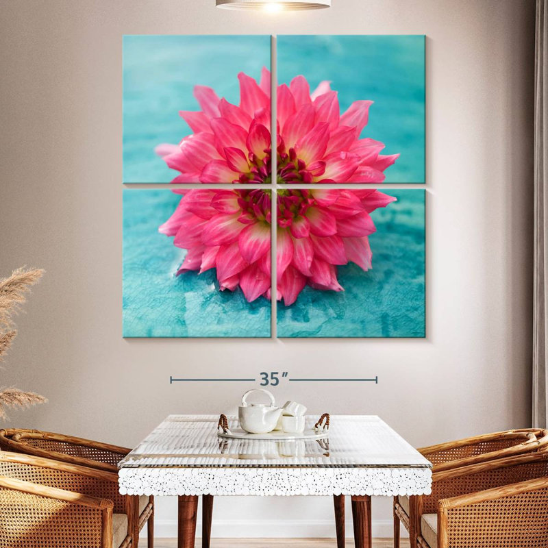Harnek magnifique fleur rose, H 50 po x l 50 po