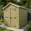 Total Sheds 6ft x 7ft Apex Garden Shed - Double Door - No Windows - Pressure Treated Timber - UK Manufactured