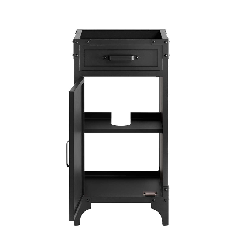 Black Metal and MDF Industrial Bathroom Vanity Cabinet
