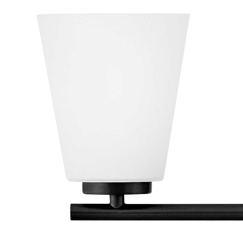 Bri Medium 3-Light Bath Vanity Fixture with Etched Opal Glass, Black