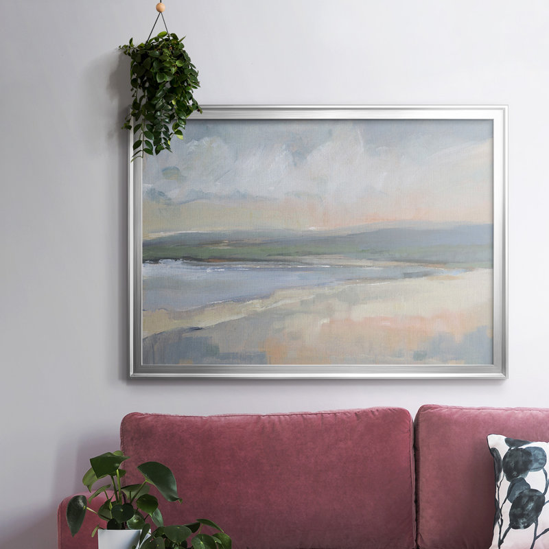 «Coastal Study I», reproduction sur toile, Argent, H 18 po x l 26 po x P 1,5 po