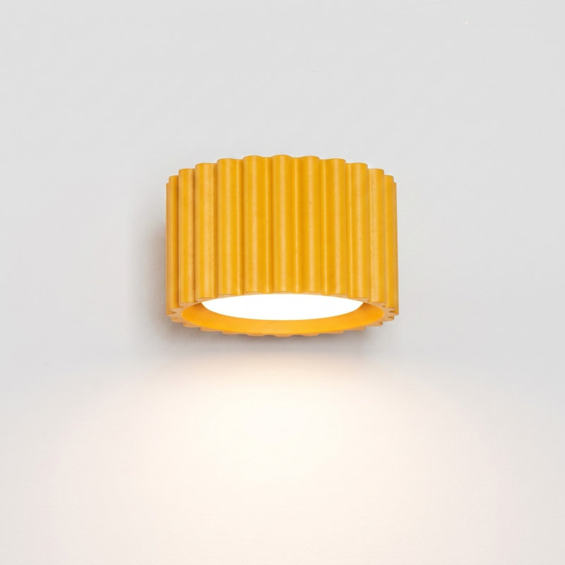 Aura Aluminium Flush Mounted Sconce, 10x12x6 cm, Yellow, 1 Light