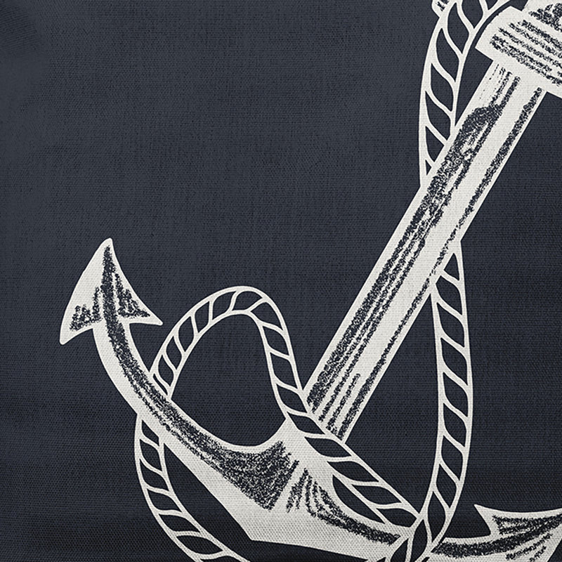 Housse et insert de coussin d'extérieur Nautical Nights Anchor & Rope, Bleu requin, Rectangle H 14 po x l 20 po