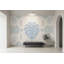 Fresque murale Monstera bleu clair sauge géométrique botanique moderne et minimaliste-1042066110-1042066051