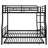 Full XL Over Queen Size Metal Bunk Bed With Underbed Trundle Option-302900432