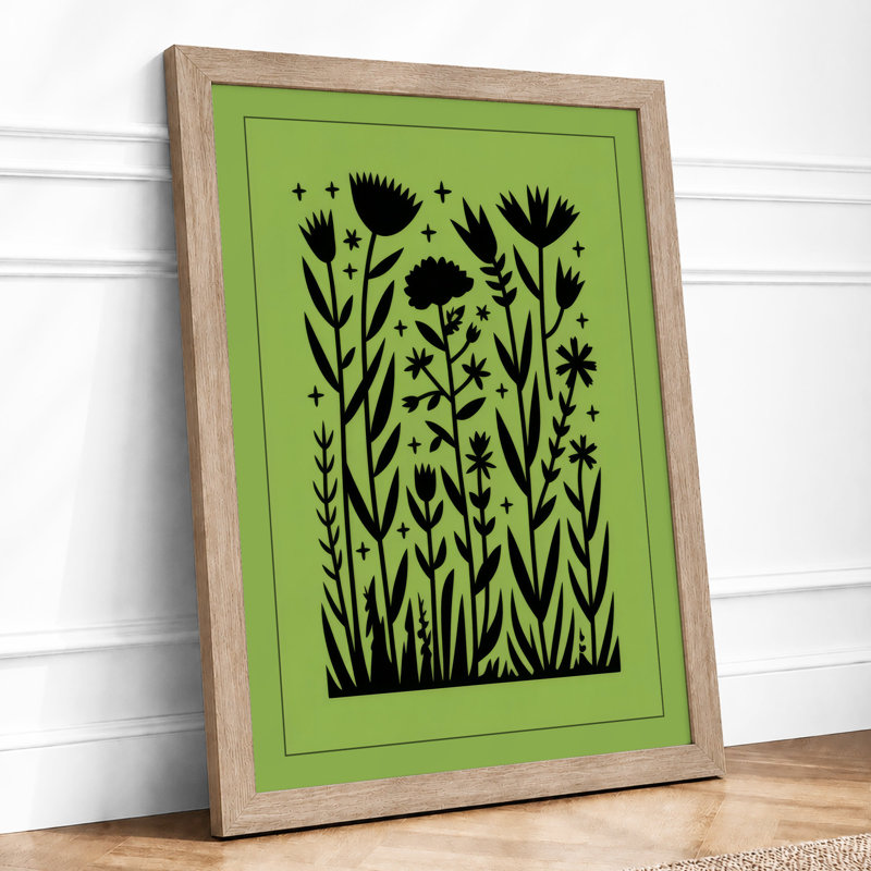 Wildflower Field Botanical - Framed Print, Oak, A3 - 42.0 x 29.7 cm