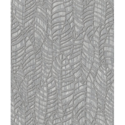 Serene Collection Metallic Botanical Leaves Design 33' L x 21" W Wallpaper Roll