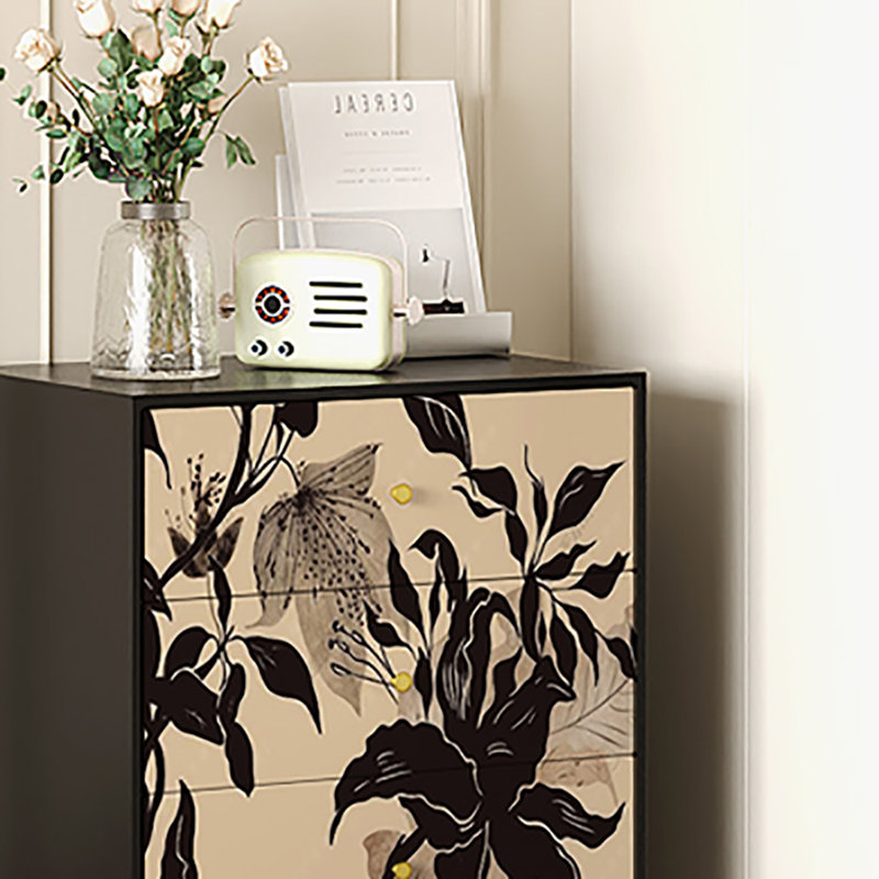 Buffet avec commode 19,7 po, Noir, noir, noir, noir
