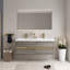 Meuble-lavabo mural 60 po avec lavabos doubles, meuble de rangement flottant pour salle de bain avec comptoir en résine de pierre et tiroirs à fermeture en douceur
