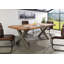 Solid Wood Top Metal Base Dining Table-64125994-64125996-64125998