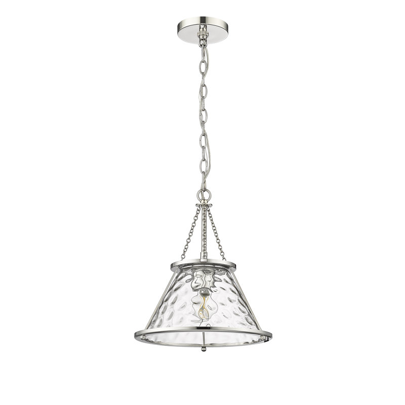 Luminaire suspendu à 1 lumière Julianny, Nickel poli