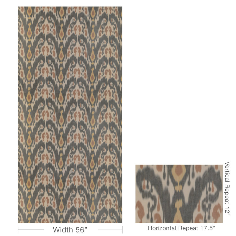 Bukara Warp Print, Ebony