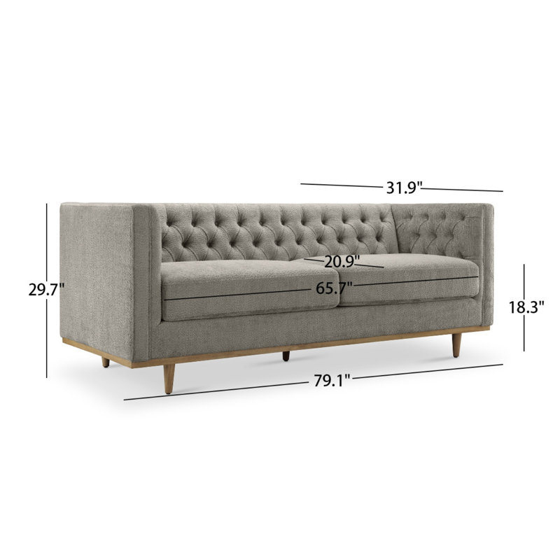 Adahir Upholstered 79.1'' Sofa, Gray