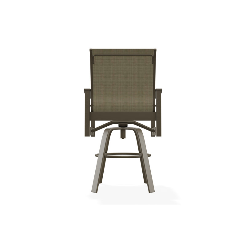 Fauteuil pivotant à hauteur de barre en polymère de qualité marine Leeward Sling, Bois de plage, Pierre Elevation, 30"