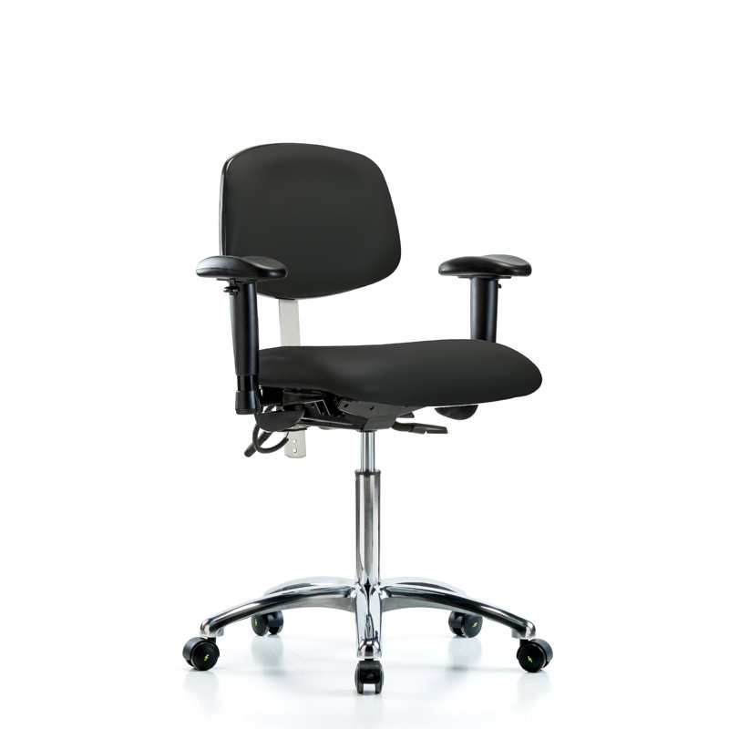Vinyl Task Chair, Black, Casters