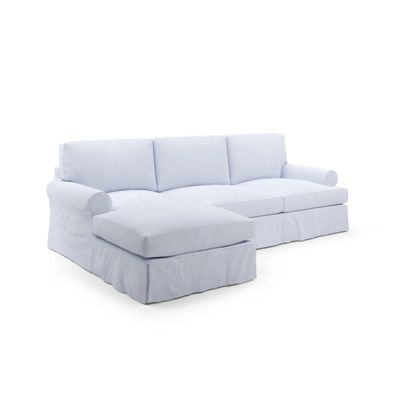 Studio 3 Sectional Chaise, White Polyester Blend