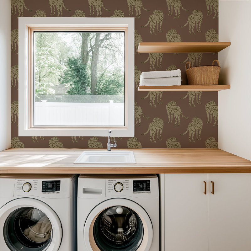 Prowling Cheetah - Mahogany Plains Wallpaper, Self-Adhesive, Mahogany Plains, Vinyl