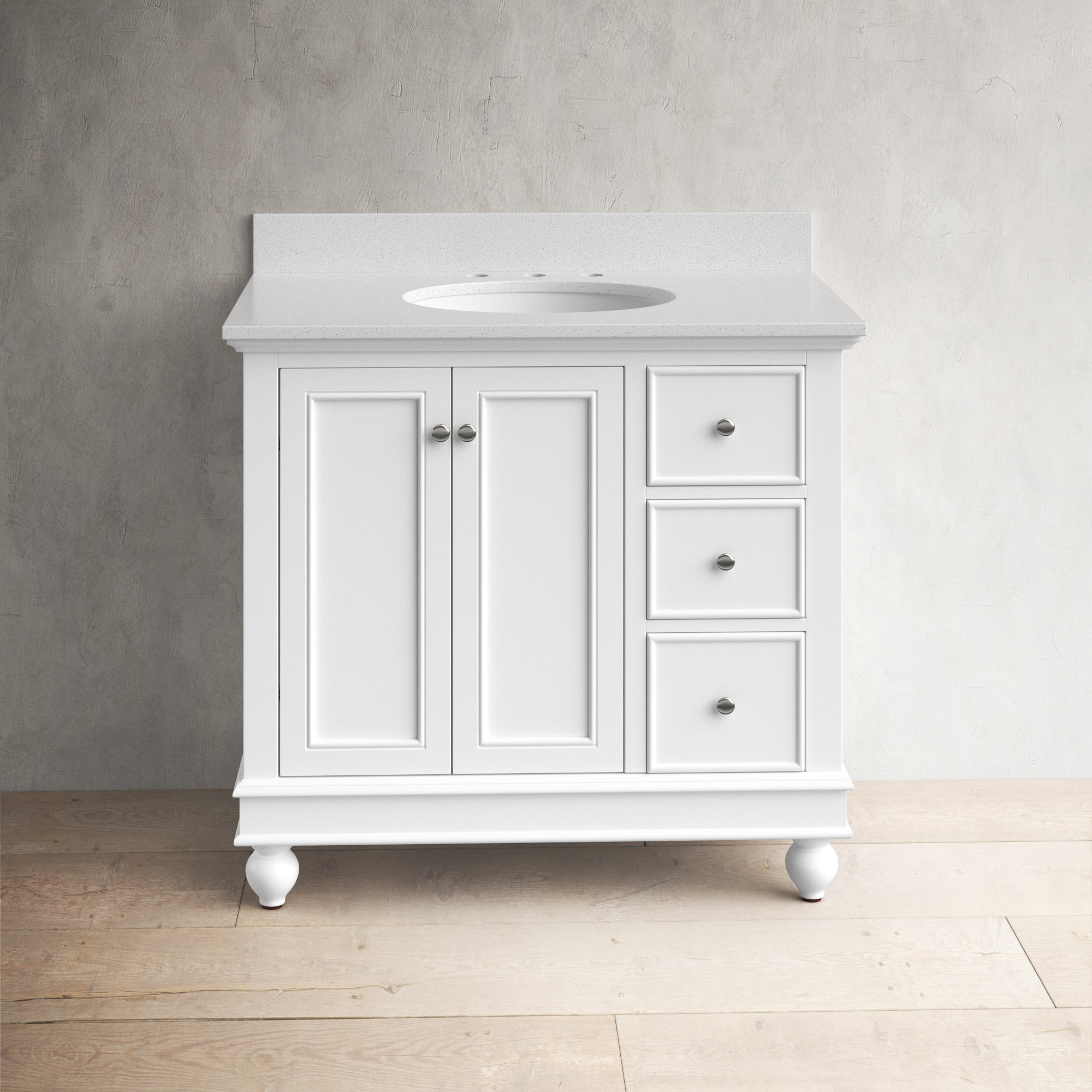 California 48 Modern Bathroom Vanity with Carrara Marble Top –  KitchenBathCollection