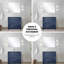 Bleu marine 36 po L 20 po x P 20 po - comptoir en quartz blanc, structure en bois massif, fermeture en douceur, égratignure et teinture, armoire intérieure, tablette ouverte avec tiroirs pour l'espace de rangement, robinet pré-percé de 36 po x 20 po