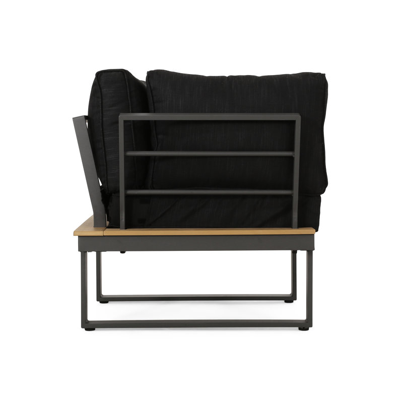 Outdoor Furniture With Aluminum Structure And Faux Wood Accents - Dark Grey Color Construction In