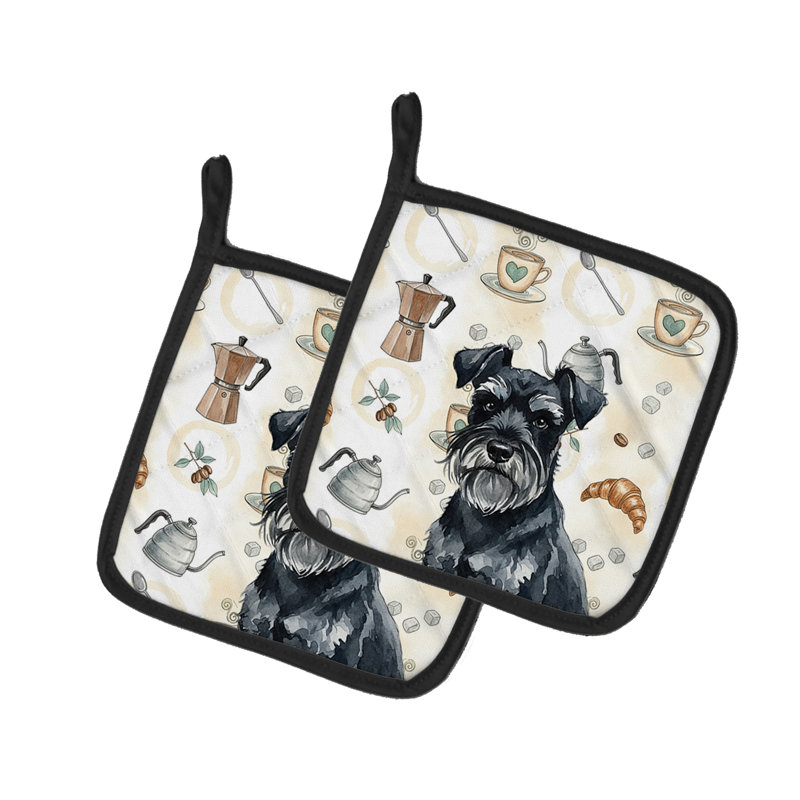 Paire de porte-cafetières noirs Schnauzer