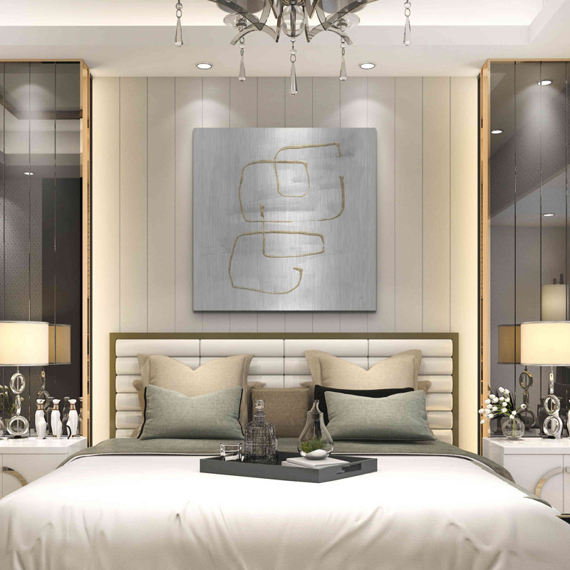 Brayden Studio «Cool Grey Gold II» par Chris Paschke, art mural en métal, H 36 po x l 36 po