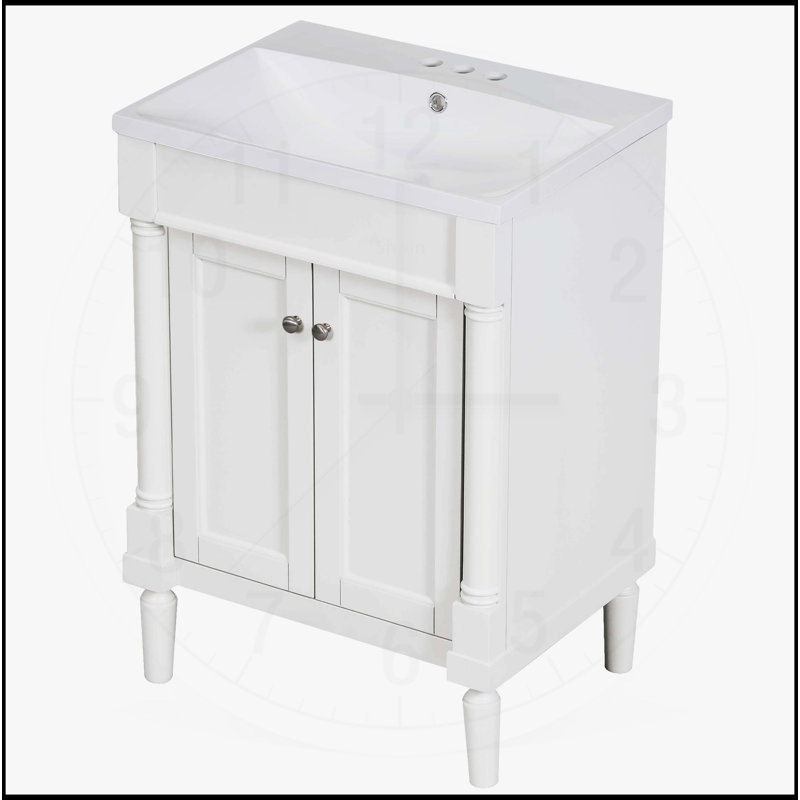 Meuble-lavabo 24 po avec lavabo supérieur, Blanc