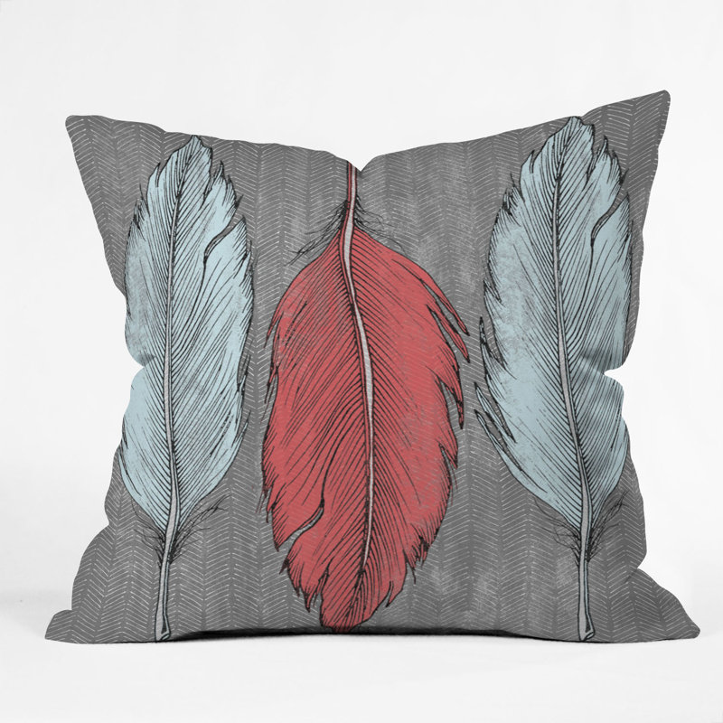 Wesley Bird Feathered Throw Pillow, 20" x 20"