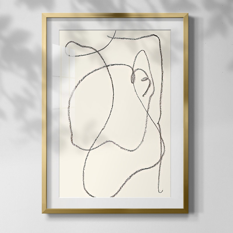 «Ethereal Umber I», peinture encadrée sur papier, Or