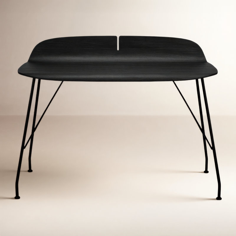 Earl Of Wood Solid Wood Writing Desk, Black