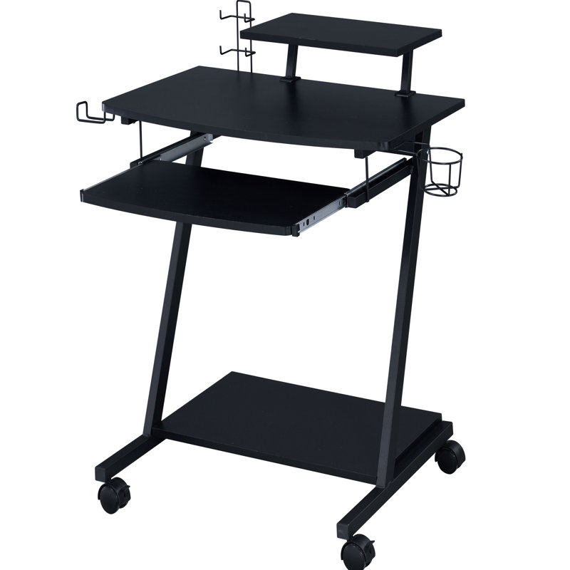 Bureau de jeu avec roulettes Hampsen, noir