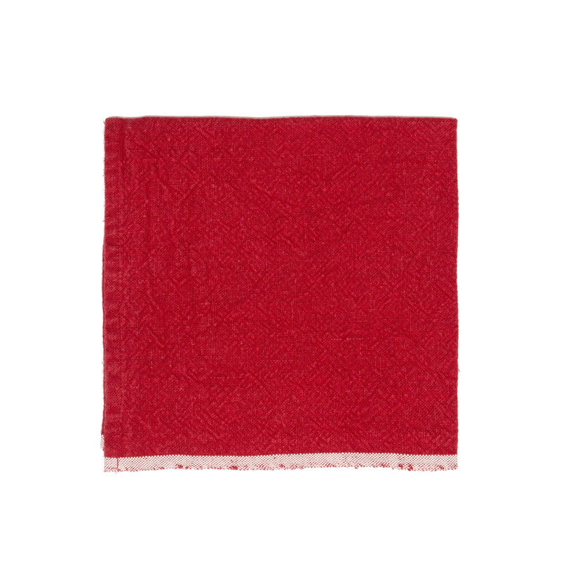 Chunky Linen Square Napkins, Red