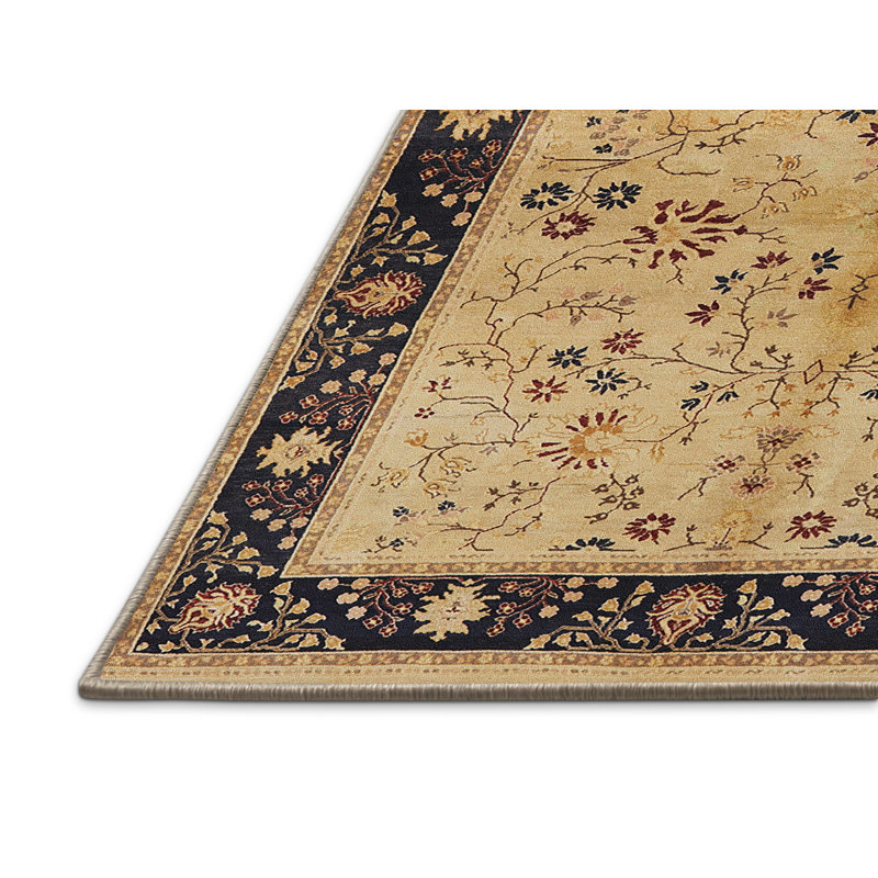 Tapis oriental noir / beige Oddger, Tapis de couloir 2 pi x 5 pi