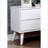 Mid-Century Modern White 2-Drawer Solid Wood Nightstand-454573408