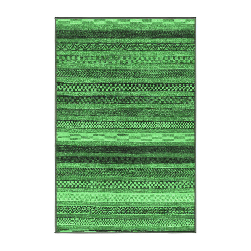 Washable Geometric Indoor Rug, Rectangle 3' x 5'