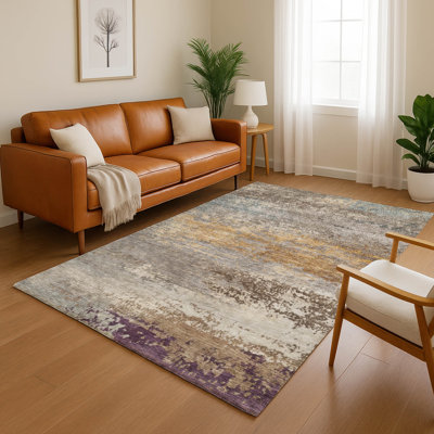 Premium Machine Washable Mayfield AMF2071 Abstract Rug