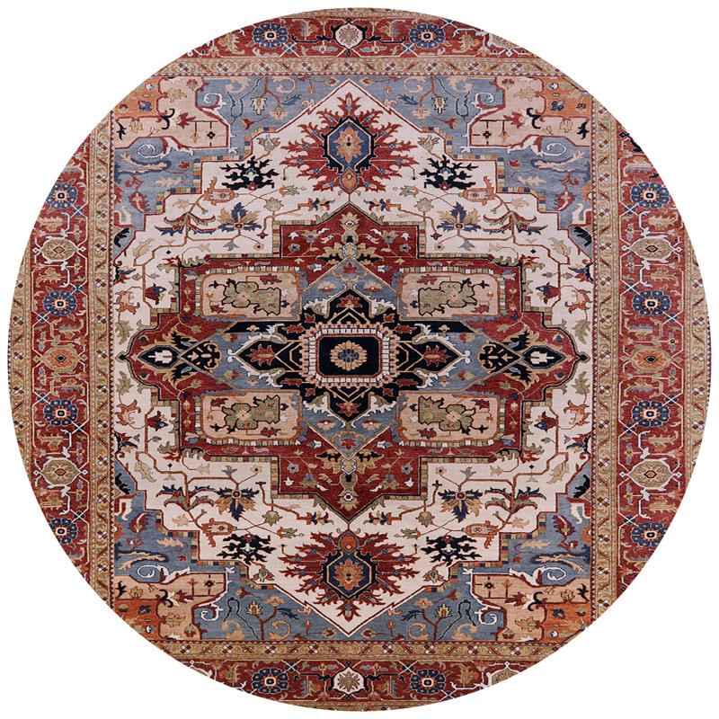 Tapis oriental brun / rouge / bleu Guerneville, Rond 4 pi